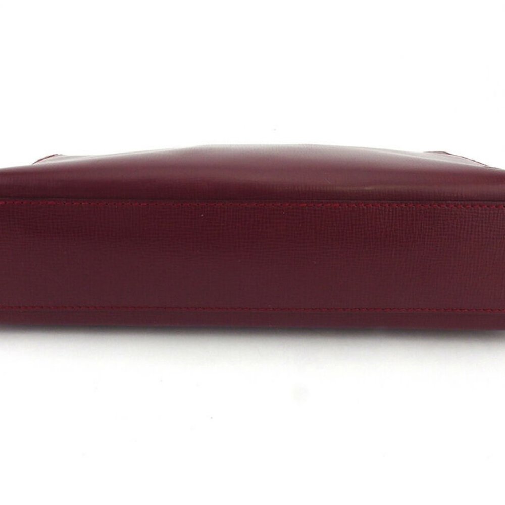 Cartier clutch bag mast line Bordeaux leather Auth used E1619 - Picture 6 of 8